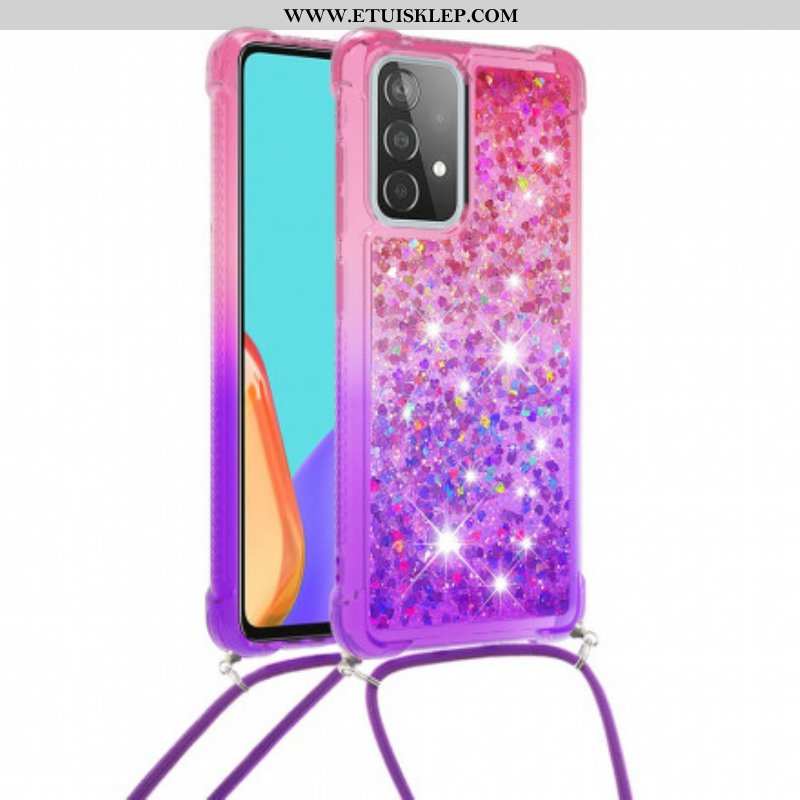 Etui do Samsung Galaxy A52 4G / A52 5G / A52s 5G Silikonowe Cekiny I Sznurek